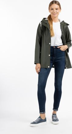 Dreimaster Dreimaster Regenjas Dames donkere olijf