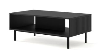 AKL FURNITURE Mesa de centro efecto madera Negro LED