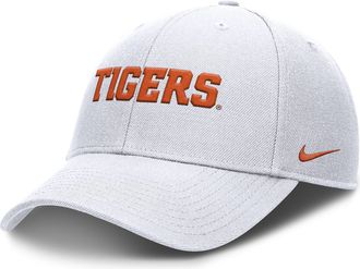 Nike Clemson On-Field Rise Gameday Nike Mens Dri-FIT College Trucker Adjustable Hat in White | NC9410ACLN-ZU5