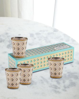 Jonathan Adler Basketweave Glassware, Set Of 4