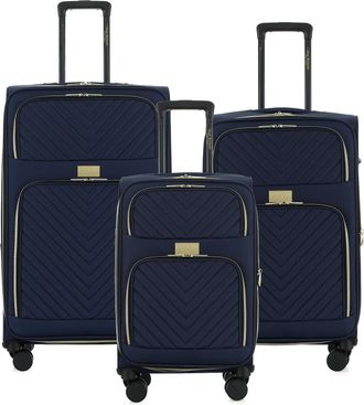 Isaac Mizrahi New York Victoria Softside Lightweight Expandable 3-Piece Luggage Set