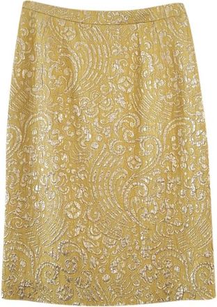 Dolce & Gabbana Yellow Brocade Skirt Size XS