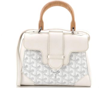 Goyard Saigon Top Handle Bag Coated Canvas with Leather Mini