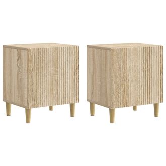 vidaXL Armario De Noche 2 Pcs Roble Sonoma 43 X 34,5 X 50 Cm Vidaxl