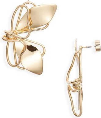 Nordstrom Butterfly Wing Stud Earrings in Gold at Nordstrom