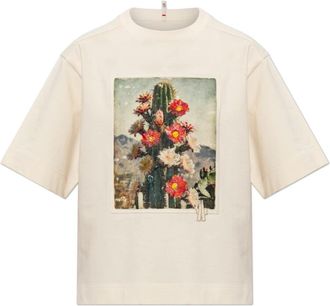 Moncler Day-Namic T-shirt - Dames - T-shirts - Beige - XS - Katoen - Tops
