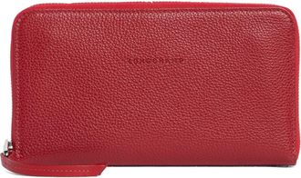 Longchamp Leather Zip Wallet in Vermilion at Nordstrom Rack