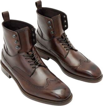 John Varvatos Harrison Longwing Leather Boot in Wood Brown at Nordstrom, Size 10.5