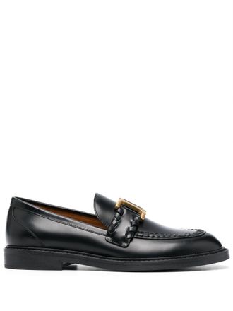 Chlo&eacute; Marcie leren loafers - Zwart