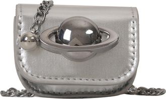 Generic Mini Planet Print Fashion Mini Chain Bag with Adjustable Strap Portable Purse PU Leather Crossbody Waist Belt Decoration Bag Shoulder Bag for Women an