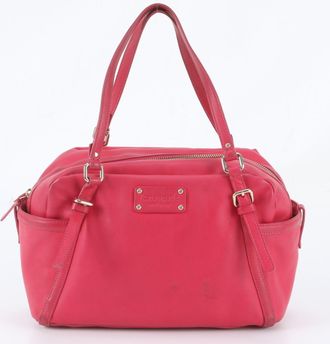Kate Spade New York Pink Leather Boston Bag Handbag Shoulder Bag Tote Bag (Pre-Owned)