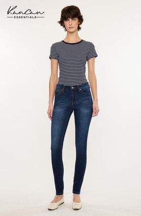 Kancan Madison Essentials Mid Rise Super Skinny in Dark Wash at Nordstrom, Size 31
