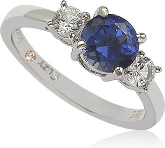 Suzy Levian White & Blue Sapphire Ring at Nordstrom Rack, Size 5.5