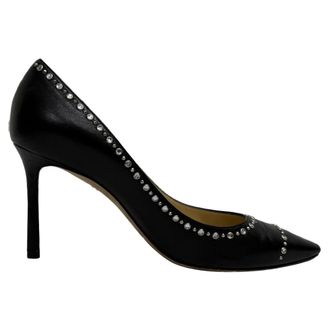 Jimmy Choo London Pre-owned Womens Romy Embellished Pumps in Black Calf Leather - Size EU 38