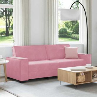 vidaXL Sof&aacute; De 3 Plazas Terciopelo Rosa 180 Cm Vidaxl