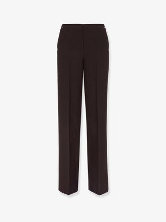 Fendi Pantaloni in lana vergine con dettagli ff in metallo - FENDI - gender_Woman