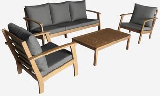 Sweeek Conjunto De Muebles De Jard&iacute;n En Madera De Acacia, 5 Plazas