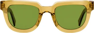 Retro Superfuture Serio Rounded Rectangular Acetate Sunglasses - Yellow