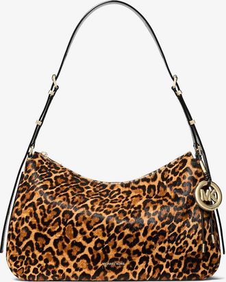 Michael Kors Nolita Medium Leopard Print Calf Hair Shoulder Bag