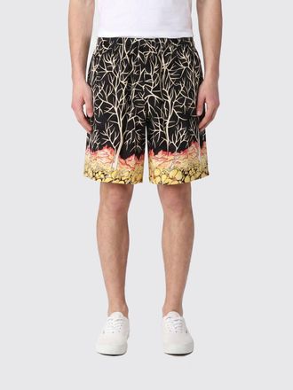 Yohji Yamamoto Graphic Print Shorts in Rayon with Elasticated Waist