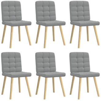 vidaXL Vidaxl - Sillas De Comedor 6 Unidades De Tela Gris Claro