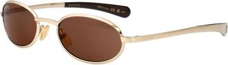 Gucci Ovale Zonnebril - Heren - Zonnebrillen - Geel - 53 MM - Accessoires