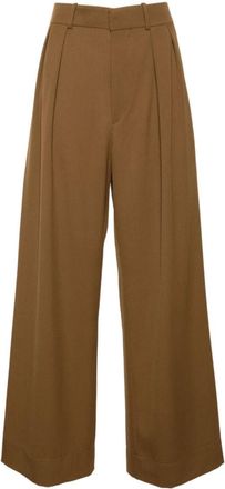 Wardrobe.NYC Brown Brown Low-rise Wool Trousers