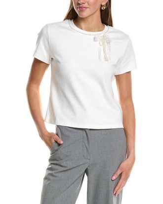 English Factory Pearl Bow Detailed T-Shirt