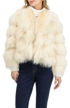 Gorski Genuine Shearling Jacket in Beige at Nordstrom, Size X-Small