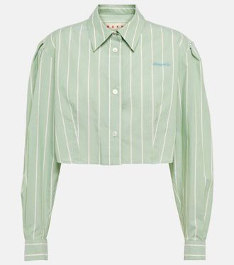 Marni Striped cropped cotton shirt