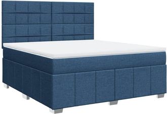 vidaXL Cama Box Spring Con Colch&oacute;n Tela Azul 180x200 Cm Vidaxl