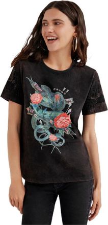 Desigual T-shirts print - Dames - T-shirts - Zwart - XS - Tops
