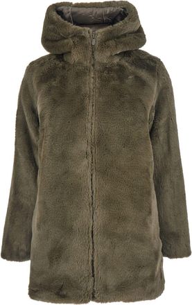 Save The Duck bridget Brown Reversible Jacket With Front Zip Closure In Ecofur Woman