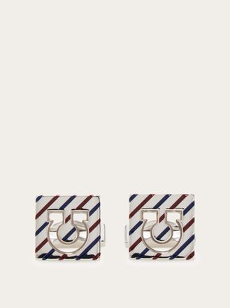 Ferragamo Men Square Gancini cufflinks Red