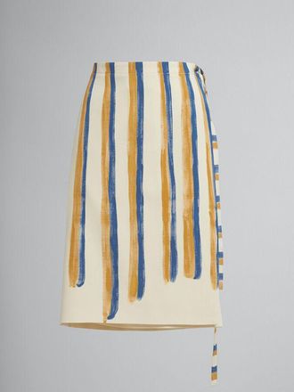 Marni Womens Antique White Striped Wrap Skirt, Size 10