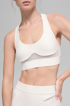 Alo | Airlift Rebel Bra in Ivory White, Size: Medium