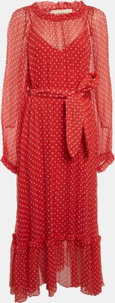 Zimmermann Red Polka Dots Silk Maxi Dress