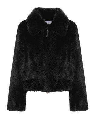 Bully Black Cropped Faux Fur Jacket