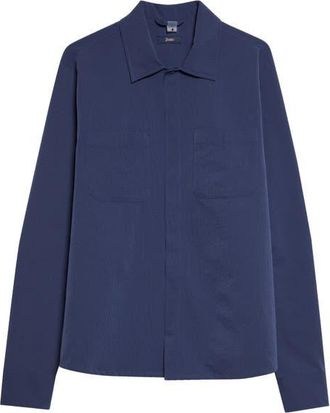 Herno Seersucker Shirt Jacket in 9119 French Blue at Nordstrom, Size 36 Us