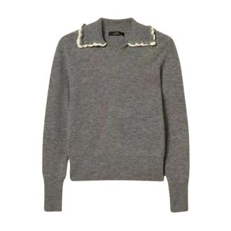 Twinset Actitude Gebreide trui met polokraag - Dames - Truien - Grijs - Maat: S Wol
