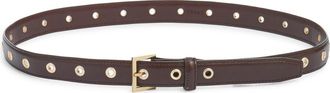 Frame Denim The Eyelet Leather Belt in Cabernet at Nordstrom, Size X-Small
