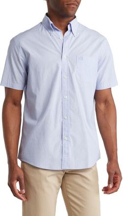 Brooks Brothers Sport Fit Short Sleeve Cotton Shirt in Light Blue at Nordstrom Rack, Size Xx-Large
