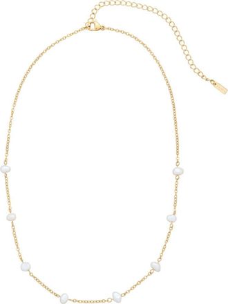 st. Moran Freshwater Pearl Station Necklace in Gold-White at Nordstrom