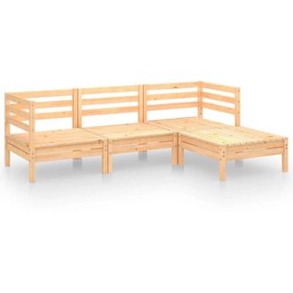vidaXL Juego De Muebles De Jard&iacute;n 4 Piezas Madera Maciza Pino Vidaxl
