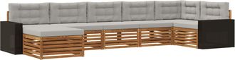 vidaXL Conjunto De Sof&aacute;s De Exterior 7 Uds. Natural Y Gris Claro Vidaxl