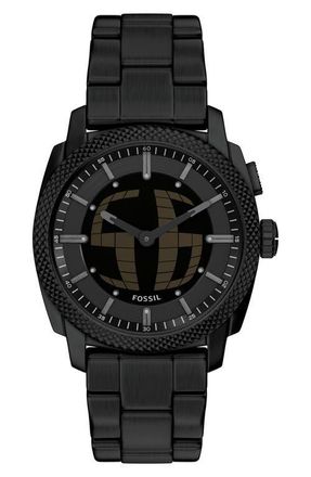 Fossil Machine Big Tic Anadigi Bracelet Watch, 41mm in Black at Nordstrom