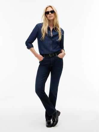Tommy Hilfiger Womens Mid-Rise Stretch Slim Jean - Deep Dark Ocean - 27W x RegularL
