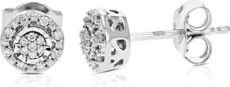Vir Jewels 1/10 cttw Lab Grown Diamond Composite Earrings in Sterling Silver With Push Backs For Women