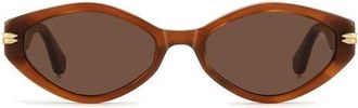 Stuart Weitzman WZN 8029/S 54mm Oval Sunglasses in Havana Brown/brown at Nordstrom