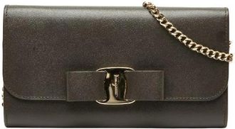 Ferragamo Pre-owned Clutches, female, Brown, Size: ONE SIZE Pre-owned Leather Clutch